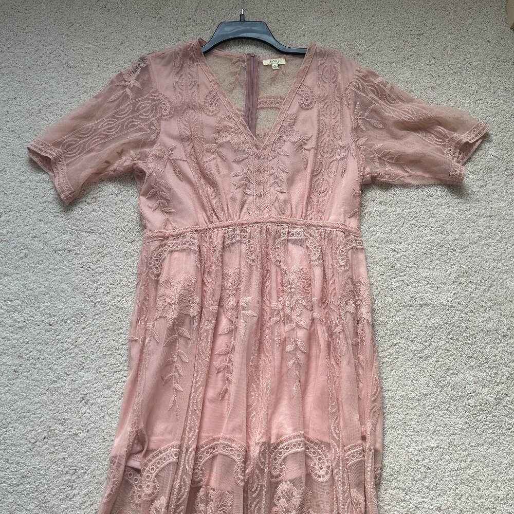 boutique blush lace dress